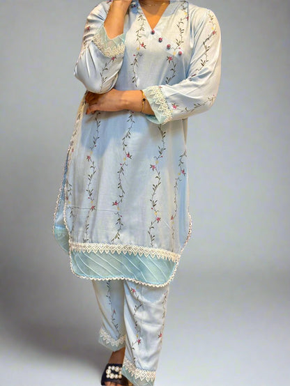 Printed Malai Lawn Suit